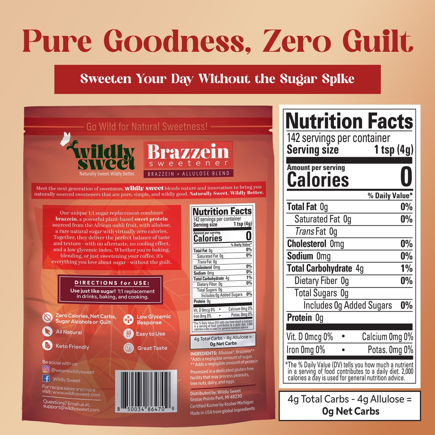 Brazzein Sweetener Blend with Allulose (1.25lb)
