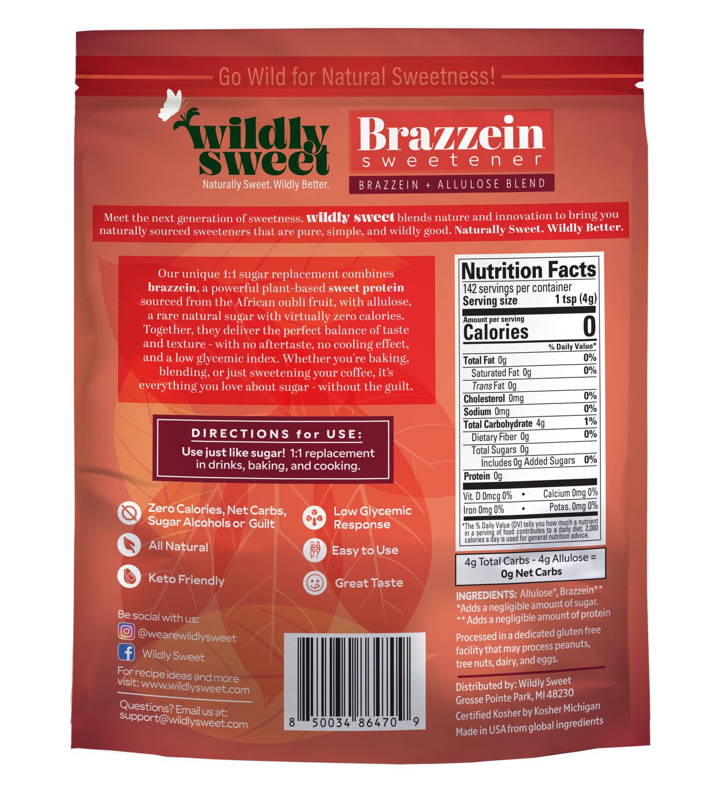 Brazzein Sweetener Blend with Allulose
